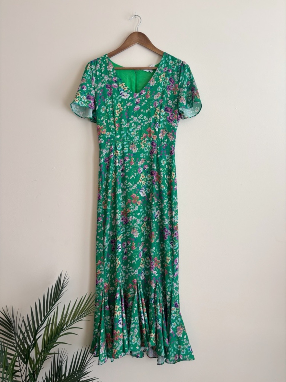 LaRoque Green Meadow Floral Barrett Midi Dress Small Resortwear